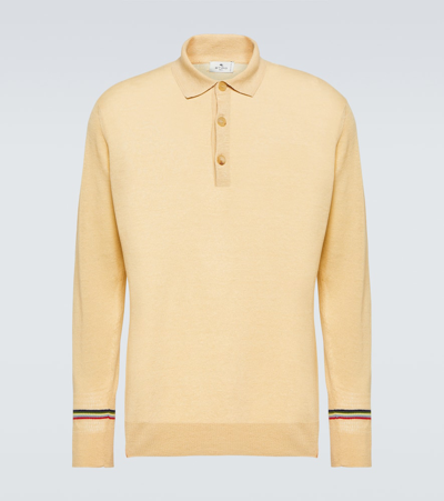 Shop Etro Linen And Cotton Polo Sweater In 0