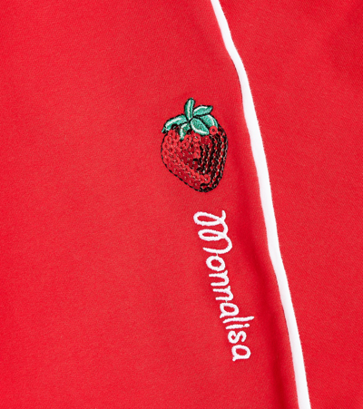 Shop Monnalisa Logo Cotton-blend Jersey Sweatpants In Red