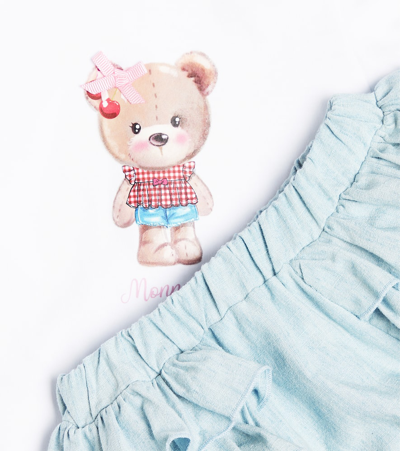 Shop Monnalisa Baby T-shirt And Ruffled Shorts Set In Multicoloured