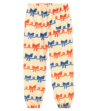 Bobo Choses Ribbon Bow Jersey Sweatpants In Light Yellow