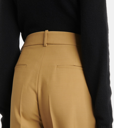 Tod's Virgin Wool Tapered Pants In Brown