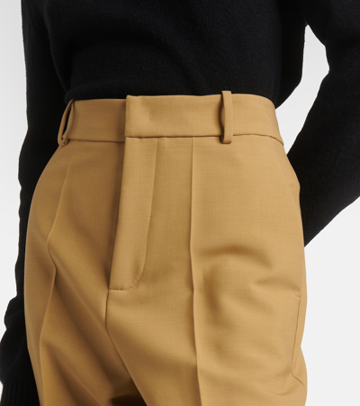 Tod's Virgin Wool Tapered Pants In Brown