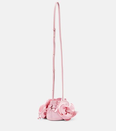 Magda Butrym Small Magda Satin Pearl Top Handle Bag In Pink