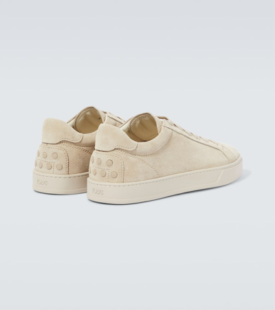 Shop Tod's Suede Sneakers In Neutrals