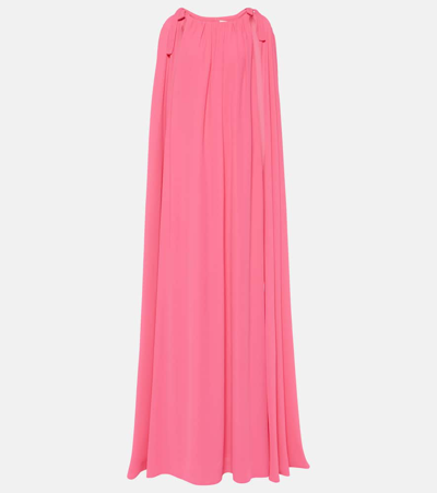 Shop Carolina Herrera Caped Gown In Pink