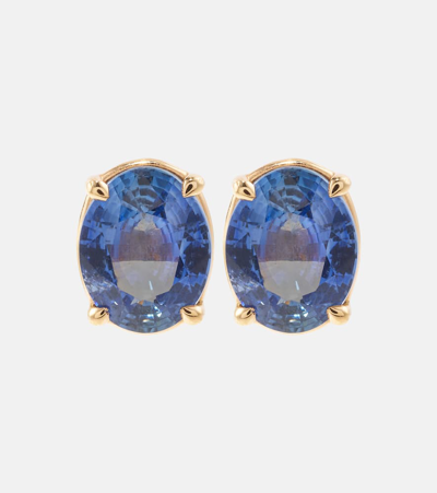 Shop Shay Jewelry 18kt Rose Gold Earrings With Blue Sapphires