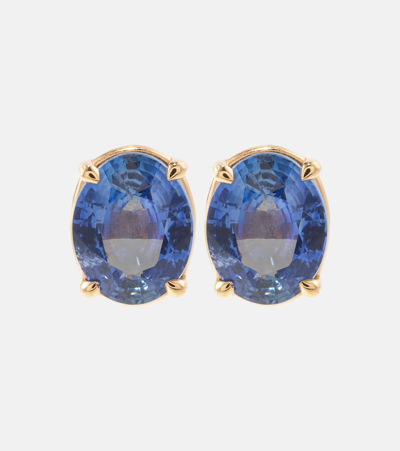 Shay Jewelry 18kt Rose Gold Earrings With Blue Sapphires In Blue