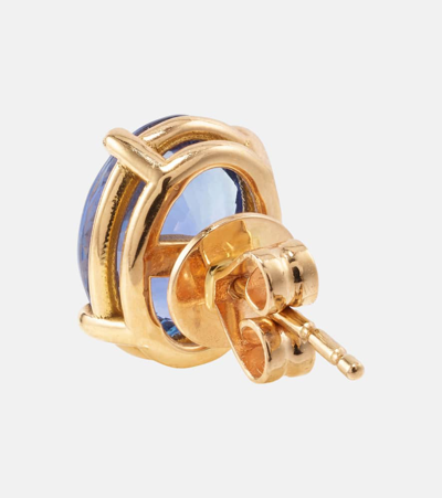 Shay Jewelry 18kt Rose Gold Earrings With Blue Sapphires In Blue