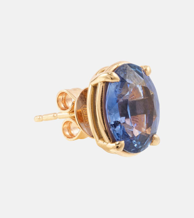 Shay Jewelry 18kt Rose Gold Earrings With Blue Sapphires In Blue