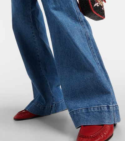 Shop Staud Grayson Wide-leg Jeans In Medium Wash