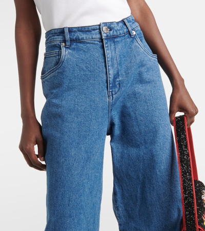 Shop Staud Grayson Wide-leg Jeans In Medium Wash