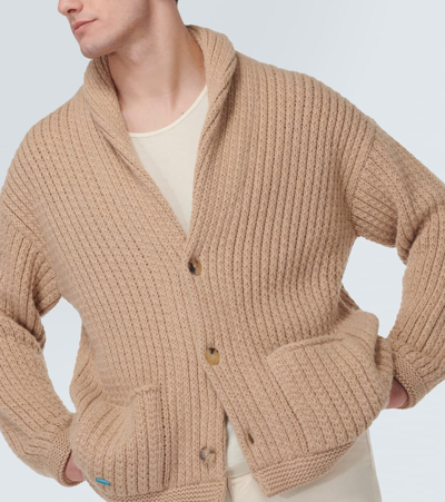 Shop Alanui Finest Cashmere And Cotton Cardigan In Brown