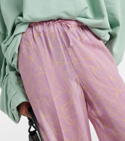 Shop Dries Van Noten Printed Wide-leg Pants In Multicoloured