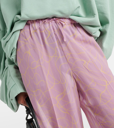 Dries Van Noten Printed Wide-leg Pants In Multicoloured