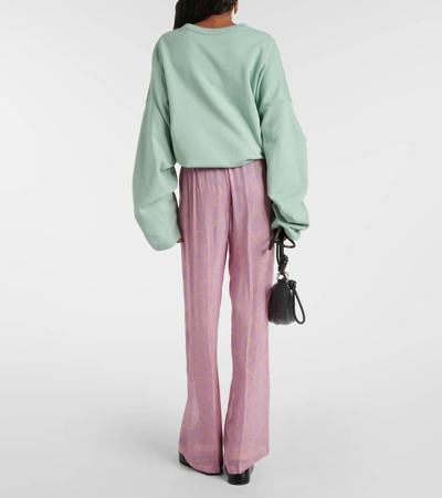 Shop Dries Van Noten Printed Wide-leg Pants In Multicoloured