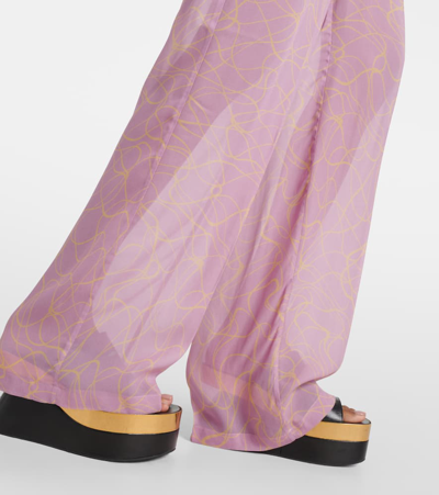 Dries Van Noten Printed Wide-leg Pants In Multicoloured