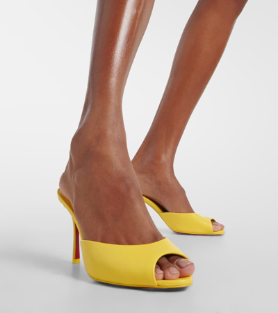 Shop Christian Louboutin Me Dolly 85 Leather Mules In Yellow
