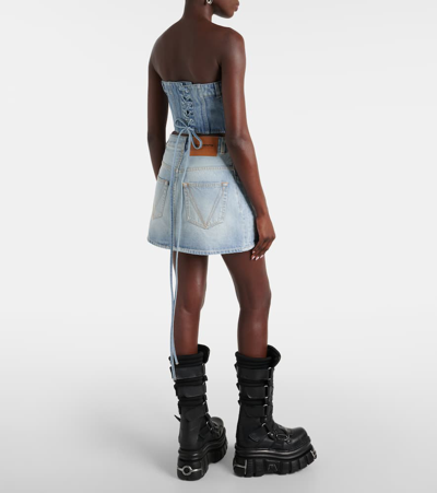 Vetements Cotton Denim Corset In Blue
