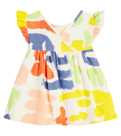 Shop Bobo Choses Baby Carnival Ruffled Cotton Dress In Offwhite