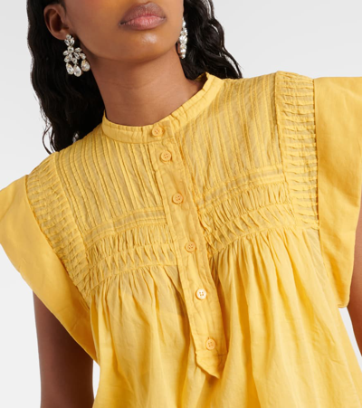 Shop Isabel Marant Étoile Leazali Cotton Minidress In Yellow