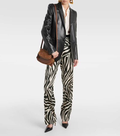 Tom Ford Suede And Leather Crossbody Bag In Whisky