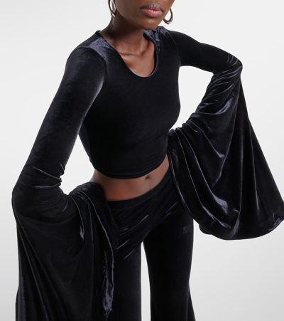 Vetements Extreme Flared Velvet Top In Black