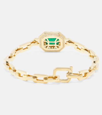 Shay Jewelry 18kt Gold Bracelet With Diamonds And Emeralds In Gold
