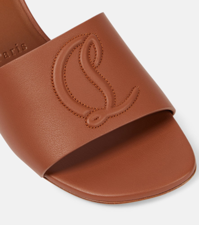 Christian Louboutin Womens Cuoio So Cl 55 Leather Heeled Mules In Brown