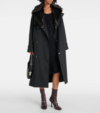 Burberry Leather Peep Boots In Red