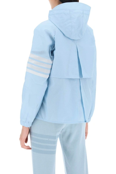 Shop Thom Browne 4 Bar Jacket In Ripstop In Light Blue