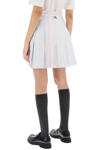 Shop Thom Browne Funmix Striped Oxford Mini Skirt In Multicolor, Neutro