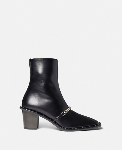 Shop Stella Mccartney Falabella Mid Heel Ankle Boots In Black