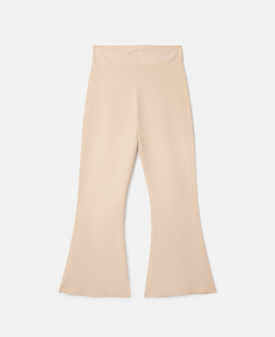Shop Stella Mccartney Compact Knit Cropped Flared Trousers In Oat
