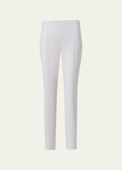 Shop Akris Melissa Cotton Techno Slim-fit Pants In Greige