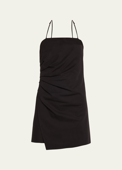 Shop A.l.c Charlie Gathered Halter Mini Dress In Black