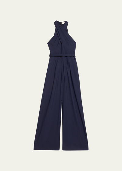 Shop A.l.c Murphy Ii Crisscross Wide-leg Jumpsuit In Maritime N