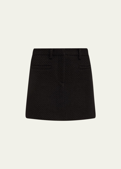 Shop Altuzarra Zola Mini Wool Skirt In Black