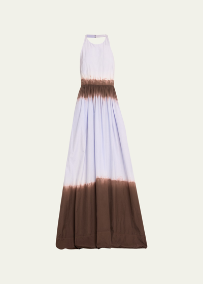 Shop A.l.c Blair Tie-dye Backless Halter Dress In Fudgesky