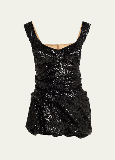 Shop Marc Jacobs Runway Sequins Bustier Mini Dress In Black