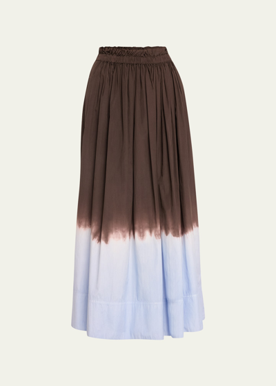 Shop A.l.c Gina Tie-dye Maxi Skirt In Sky Bluef
