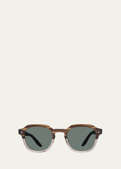 Shop Barton Perreira Men's Tucker Round Acetate Sunglasses In Hickory Gradient/