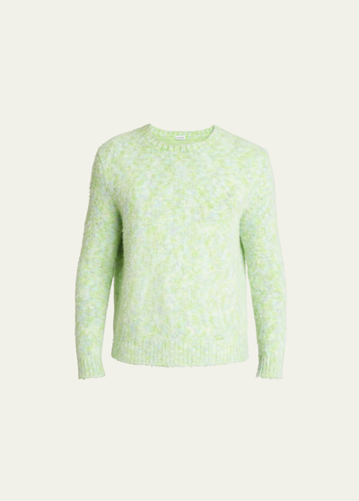 Shop Loewe Men's Marled Wool-blend Sweater In Blue/green