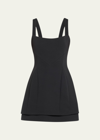 Shop Alexis Gineva Sleeveless Square-neck Mini Dress In Black