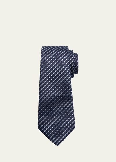 Shop Giorgio Armani Men's Silk Jacquard Geometric Stripe Tie