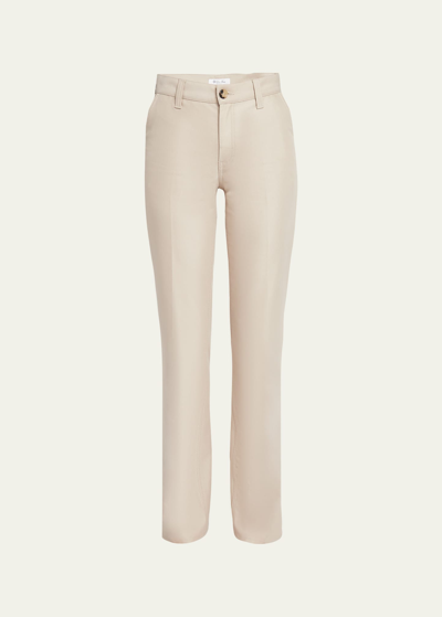 Shop Loro Piana Thayer Luxury Cotton Straight-leg Pants In D0l2 Maitake