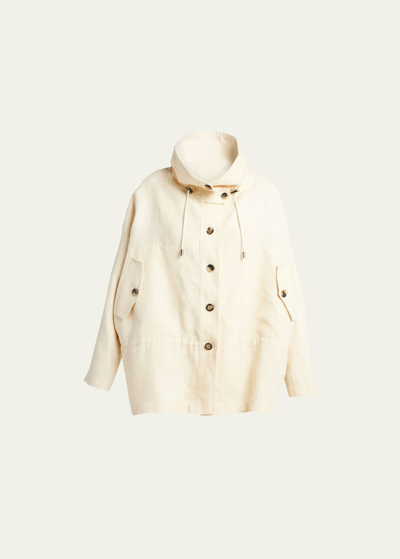 Shop Loro Piana Dominick Natural Dyed Linen Jacket In 20cw Japanese Mir
