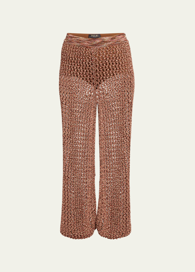 Shop Loro Piana Hotaka Open-knit Tapered Pants In F5mu Fancy Orange