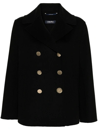 Shop 's Max Mara Wool Double-breasted Jacket In Black