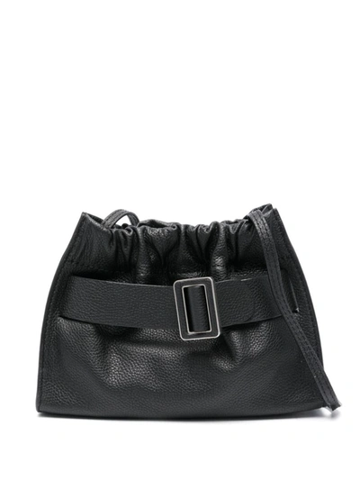 Shop Boyy Square Scrunchy Leather Crossbody Bag In Black