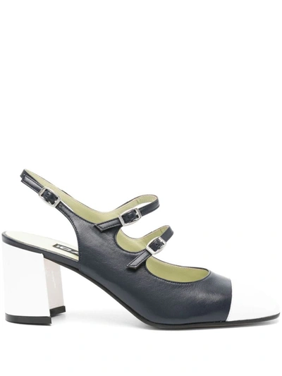 Shop Carel Paris Papaya Leather Slingback Pumps In Blue